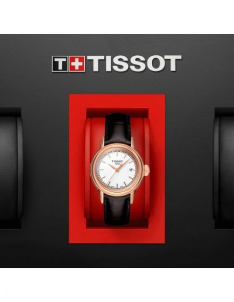 TISSOT T-Classic Carson Rose Gold Brown Leather Strap T0852103601100 