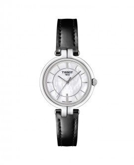 TISSOT FLAMINGO Black Leather Strap T0942101611100
