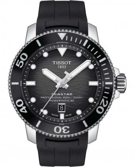 TISSOT Seastar 2000 Professional Powermatic 80 Automatic Black Rubber Strap T1206071744100 