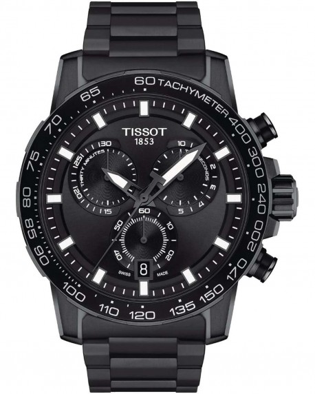 TISSOT Supersport Chronograph Black Stainless Steel Bracelet T1256173305100 