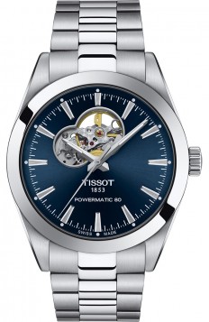 TISSOT Gentleman Powermatic 80 Open Heart Stainless Steel Bracelet T1274071104101