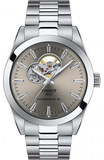 TISSOT Gentleman Powermatic 80 Open Heart Stainless Steel Bracelet T1274071108100 