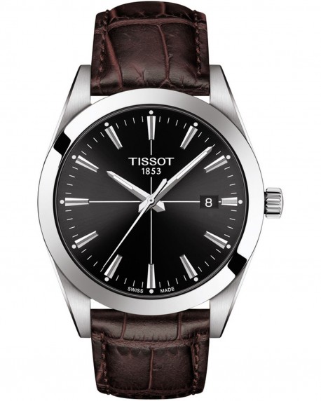 TISSOT Gentleman Brown Leather Strap T1274101605101 