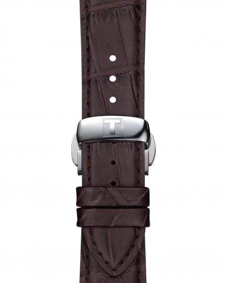 TISSOT Gentleman Brown Leather Strap T1274101605101 