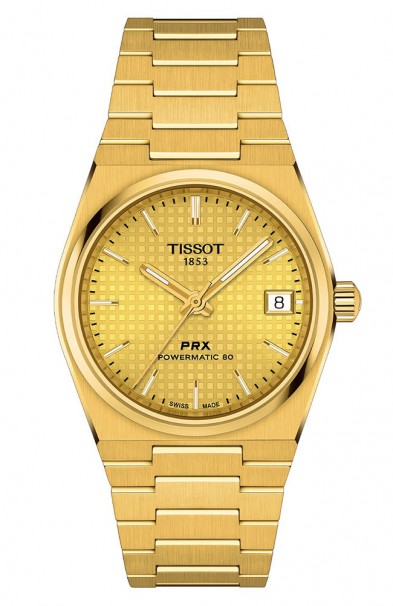 TISSOT PRX Powermatic 80 35mm Gold Stainless Steel Bracelet T1372073302100 