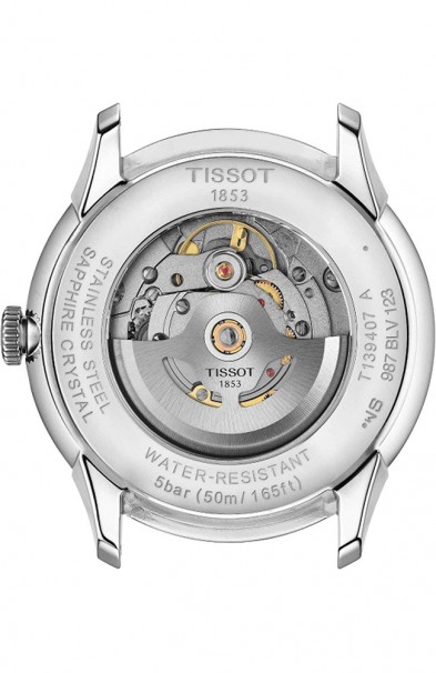 TISSOT Chemin Des Tourelles Powermatic 80 Brown-Green Leather Strap T1394071626100 