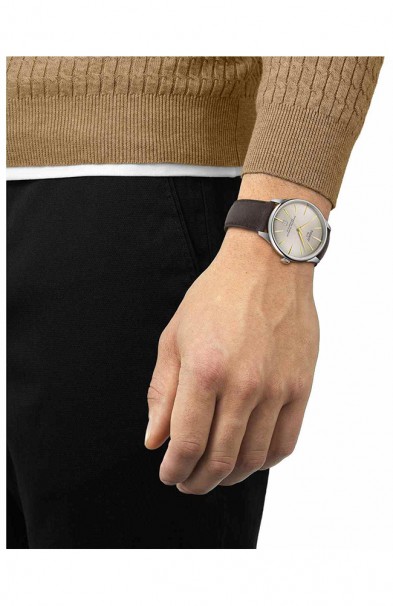 TISSOT Chemin Des Tourelles Powermatic 80 Brown-Green Leather Strap T1394071626100 