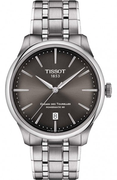 TISSOT Chemin Des Tourelles Powermatic 80 Silver Stainless Steel Bracelet T1398071106100 