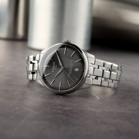 TISSOT Chemin Des Tourelles Powermatic 80 Silver Stainless Steel Bracelet T1398071106100 