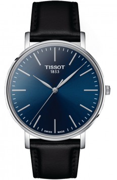 TISSOT Everytime Black Leather Strap T1434101604100