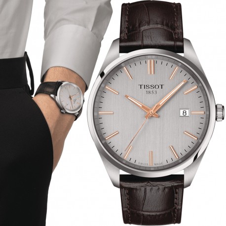 TISSOT PR100 Brown Leather Strap T1504101603100 