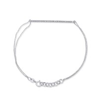 Βραχιόλι Λευκόχρυσο 18 Καρατίων Με Λευκά Μπριγιάν oro2897