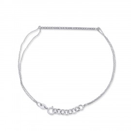 Βραχιόλι Λευκόχρυσο 18 Καρατίων Με Λευκά Μπριγιάν oro2897