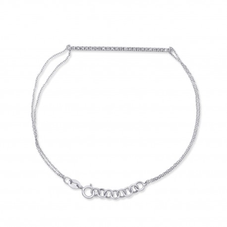 Βραχιόλι Λευκόχρυσο 18 Καρατίων Με Λευκά Μπριγιάν oro2897 