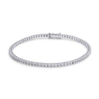 Βραχιόλι Λευκόχρυσο 18 Καρατίων Με Λευκά Μπριγιάν oro2896