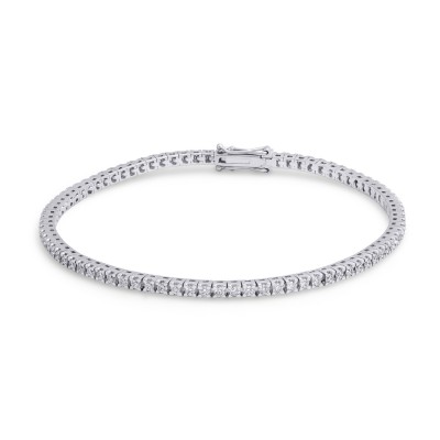 Βραχιόλι Λευκόχρυσο 18 Καρατίων Με Λευκά Μπριγιάν oro2896