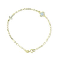 Βραχιόλι Σταυρός Χρυσό 9 Καρατίων Με Ζιργκόν oro2964