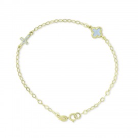 Βραχιόλι Σταυρός Χρυσό 9 Καρατίων Με Ζιργκόν oro2964