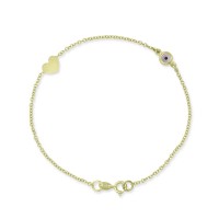 Βραχιόλι-Καρδιά Χρυσό 9 Καρατίων Με Μάτι oro2965