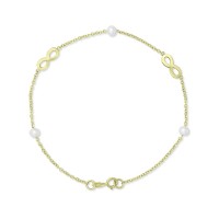 Βραχιόλι-Άπειρο Χρυσό 9 Καρατίων Με Μαργαριτάρια oro2966