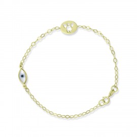 Βραχιόλι Χρυσό 9 Καρατίων Με Μάτι oro2968