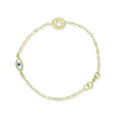 Βραχιόλι Χρυσό 9 Καρατίων Με Μάτι oro2968