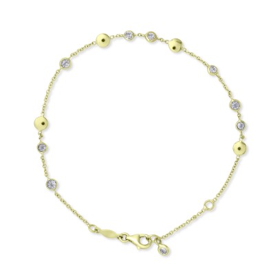 Βραχιόλι Χρυσό 14 Καρατίων Με Ζιργκόν oro2970