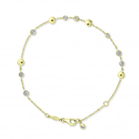 Βραχιόλι Χρυσό 14 Καρατίων Με Ζιργκόν oro2970 