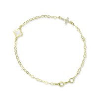 Βραχιόλι Σταυρός Χρυσό 9 Καρατίων Με Ζιργκόν oro2971