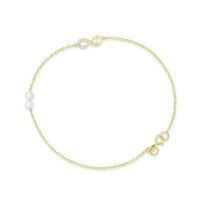 Βραχιόλι-Άπειρο Χρυσό 14 Καρατίων Με Μαργαριτάρια oro2977