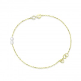 Βραχιόλι-Άπειρο Χρυσό 14 Καρατίων Με Μαργαριτάρια oro2977