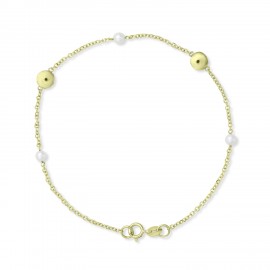 Βραχιόλι Χρυσό 9 Καρατίων Με Μαργαριτάρια oro2978