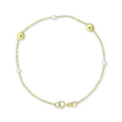 Βραχιόλι Χρυσό 9 Καρατίων Με Μαργαριτάρια oro2978