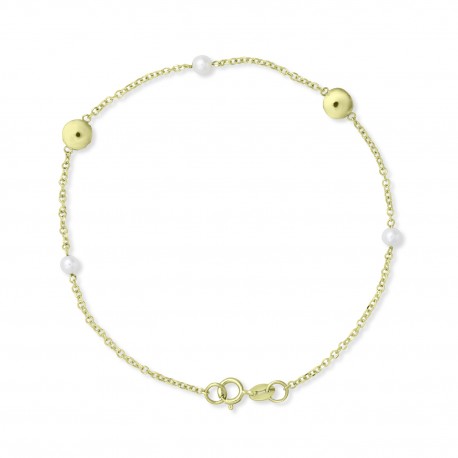 Βραχιόλι Χρυσό 9 Καρατίων Με Μαργαριτάρια oro2978 