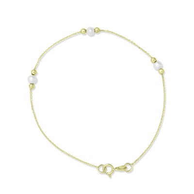 Βραχιόλι Χρυσό 14 Καρατίων Με Μαργαριτάρια oro2979