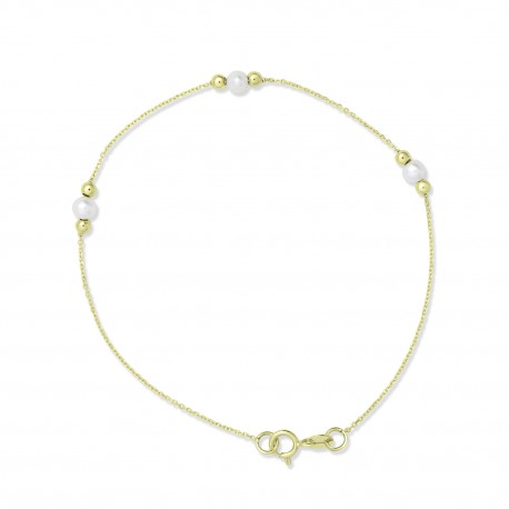 Βραχιόλι Χρυσό 14 Καρατίων Με Μαργαριτάρια oro2979 