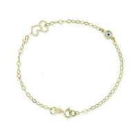 Βραχιόλι-Καρδιά Χρυσό 9 Καρατίων Με Μάτι oro2981