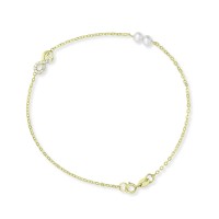 Βραχιόλι-Άπειρο Χρυσό 14 Καρατίων Με Μαργαριτάρια oro2977