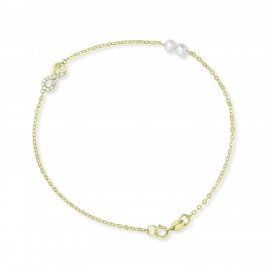 Βραχιόλι-Άπειρο Χρυσό 14 Καρατίων Με Μαργαριτάρια oro2977