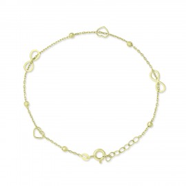 Βραχιόλι Καρδιά-Άπειρο Χρυσό 14 Καρατίων oro2983