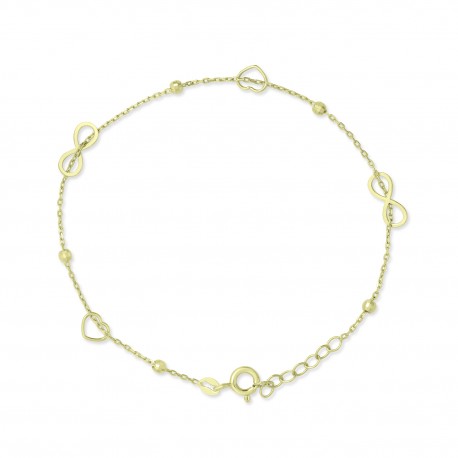 Βραχιόλι Καρδιά-Άπειρο Χρυσό 14 Καρατίων oro2983 