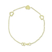 Βραχιόλι Καρδιά Χρυσό 14 Καρατίων oro2957