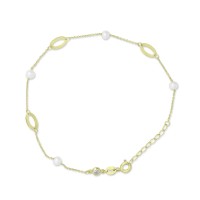 Βραχιόλι Χρυσό 14 Καρατίων Με Μαργαριτάρια oro2959