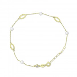 Βραχιόλι Χρυσό 14 Καρατίων Με Μαργαριτάρια oro2959