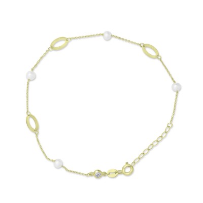 Βραχιόλι Χρυσό 14 Καρατίων Με Μαργαριτάρια oro2959