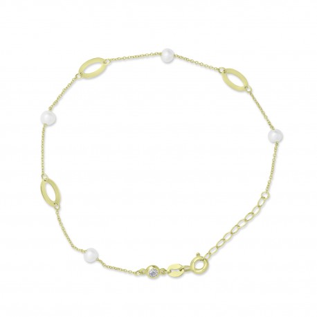 Βραχιόλι Χρυσό 14 Καρατίων Με Μαργαριτάρια oro2959 