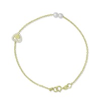 Βραχιόλι-Καρδιά Χρυσό 9 Καρατίων Με Μαργαριτάρια oro2984