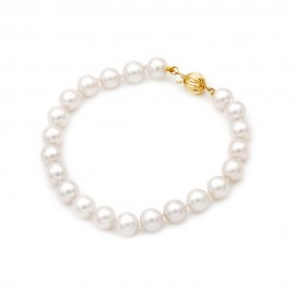 Βραχιόλι Χρυσό 14 Καράτια Με Μαργαριτάρια Fresh Water Pearl oro1544