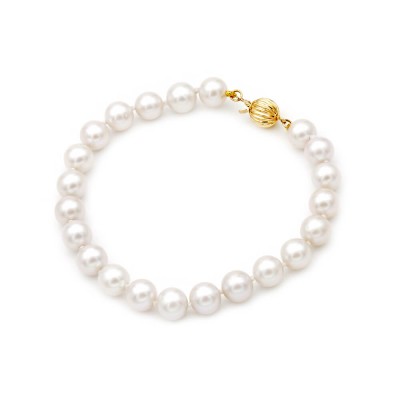 Βραχιόλι Χρυσό 14 Καράτια Με Μαργαριτάρια Fresh Water Pearl oro1544