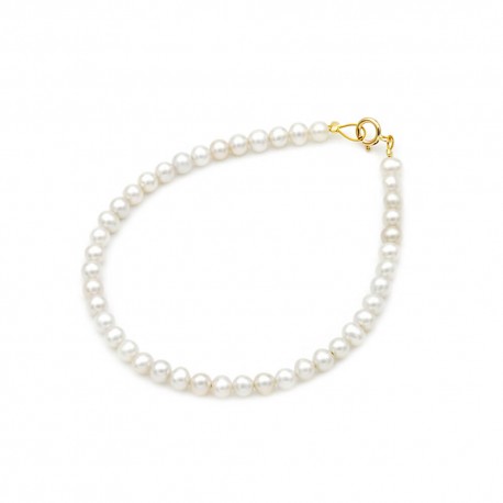 Βραχιόλι Χρυσό 14 Καράτια Με Μαργαριτάρια Fresh Water Pearl oro1543 